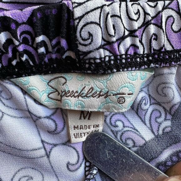 Speechless Black Purple Abstract Empire Waist Babydoll Dress Medium | Retro Y2K - Picture 5 of 7